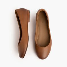 Women's Feliz Ballet Flat In Tan 'Toffee' Leather - Thursday Classic Brown Ballet Flats, Classic Brown Closed Toe Ballet Flats, Classic Brown Flats For Everyday, Everyday Brown Leather Ballet Flats, Thursday Boots Women, Thursday Boots, Womens Ballet Flats, Ballet Flat, Toffee