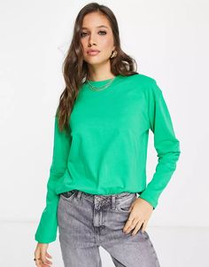 ASOS DESIGN long sleeve double layer oversized T-shirt in green | ASOS Stop Scrolling, Green Long Sleeve Top, Layered Design, Green Outfit, T-shirts & Tank Tops, Maxi Dress Trend, Black Wrap Dress, Oversized T Shirt, Hoodies For Sale