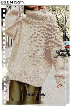 Cute Ball Knitted Sweaters Plus Size Pullovers Chunky Knit Plus Size, Loose Sweater Plus Size, Plus Size Oversize Sweater, Oversized Sweater Plus Size, Plus Size Cable Knit, Women's Style, Plus Size Fashion, Knitted Sweaters, Plus Size