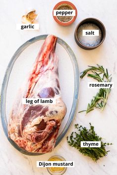 the parts of a raw lamb on a plate