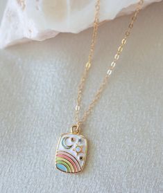 Rainbow Necklace, Moon Necklace, Celestial Jewelry for Her, Jewelry Gifts, Gift for Her, Mothers Day Gift, Star Necklace, Dainty Necklace - Etsy Moon Star Pendant, Necklace Moon, Fairy Jewelry, Celestial Necklace, Rainbow Necklace, Gold Polka Dots, Celestial Jewelry, Moon Star, Necklace Dainty