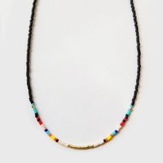 Available colors: multi, brown, black, mosaic

Size: 16" with 2" extender

Materials: 14k gold filled chain and glass seed beads

Handmade in Chicago Colorful Choker, Summer Choker, Rainbow Choker, Summer Yellow, Long Beaded Necklace, Rainbow Beads, Jewelry Card, Beads Handmade, Beaded Choker Necklace