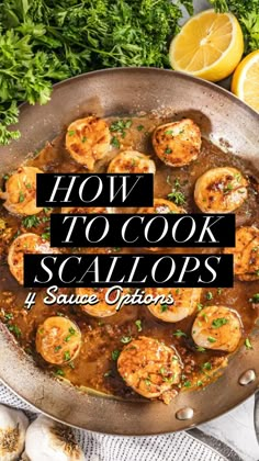 how to cook scallops in a skillet with lemons and parsley