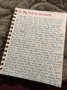 a note written to my future husband