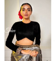 Made To Order Indian Designer Velvet velvet Saree Lehenga Blouse Deep V Neck Elbow Length Sleeves blouse This Made to Order/Made to Measurement/Custom Made Indian Ethnic Blouse. - Fabric - Velvet - Color - black - Princess Cut - Rich Lined -  elbow sleeves - Extra margin and extra stitches included in the blouse - It can be customize in any color, design or size  PLEASE NOTE: BUYERS ARE RESPONSIBLE FOR ANY CUSTOMS AND IMPORT TAXES THAT MAY APPLY. This is a made to order product. If you opt for 'Made To Measurement Option', we will provide a measurement template and you can share the measurements likewise. If you want to opt for 'Standard Size', Please refer to the size chart provided in the listing. MEAUREMENTS & CUSTOMIZATIONS This blouse can be purchased in your standard sizing and patte Velvet Blouse Designs Indian Black, Full Sleeves Blouse With Saree, Velvet Blouse For Lehenga, Full Sleeve V Neck Blouse Designs, Velvet Blouse For Party, Elegant Velvet Saree For Party, Diwali Party Wear Long Sleeve Blouse, Velvet Saree For Diwali, Elegant Velvet Party Saree