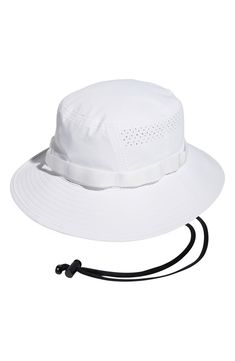 Add a sporty and stylish element to your wardrobe with this lifeguard bucket hat. 4" brim UPF 50 sun protection 100% polyester Hand wash, dry flat Imported Waterproof Wide Brim Bucket Hat For Summer, Functional Waterproof Sun Hat For Summer, White Summer Hats For Sports Events, White Hats For Summer Sports Events, Summer Sports Sun Hat With Wide Brim, Adjustable Lightweight Sun Hat For Sports, Lightweight Adjustable Sun Hat For Sports, Functional Hats For Summer Sports Events, Casual Adjustable Bucket Hat For Outdoor Activities