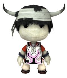 an animated character with horns on his head