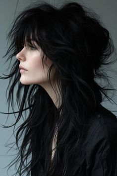 78+ Shaggy Mullet Hair Ideas For Women Shaggy Mullet, Hair Ideas For Women, Mullet Hair, Rocker Hair, Long Shag Haircut, Mullet Haircut, Celebrity Facts, Winter Hair, Long Black Hair