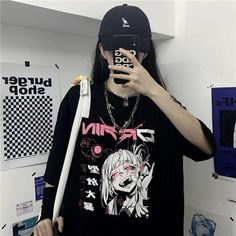 Shopee Clothes, Harajuku Clothes, Tiger Hoodie, Cartoon Tops, Bunny Hat, Kawaii Harajuku, Grunge Streetwear, Grunge Look, Harajuku Streetwear