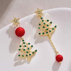 Christmas Gift Earrings, Party Cartoon, Tassel Earing, Long Chain Earrings, Christmas Tree Star, Festival Earrings, Kawaii Christmas, Christmas Tree Earrings