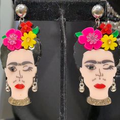 Frida Khalo post earrings. Earring Sale, Post Earrings