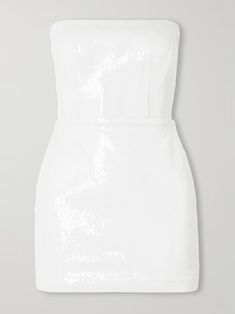 ALEX PERRY Strapless sequined tulle mini dress | NET-A-PORTER Fitted Mini Sequin Dress For Wedding, Fitted Mini Length Sequin Dress For Wedding, Chic Sequined Mini Dress With Fitted Bodice, Contrast Sequin Mini Dress With Fitted Bodice, Sequin Mini Dress With Fitted Bodice For Cocktail, Sequin Mini Dress With Fitted Bodice For Summer, Summer Sequin Dress With Fitted Bodice, Mini Length, Summer Sequin Mini Dress With Fitted Bodice, Wedding Mini Dress With Sequins