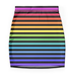 Super stretchy and durable polyester mini skirt. Vibrant, high-quality sublimation print across the front and back. Size range XXS-2XL. A little black rainbow to brighten your gloomy day. Rainbow Skirt, Black Rainbow, Gloomy Day, Skirts For Sale, Christmas List, Color Patterns, Sublimation Printing, Mini Skirt, Multi Color