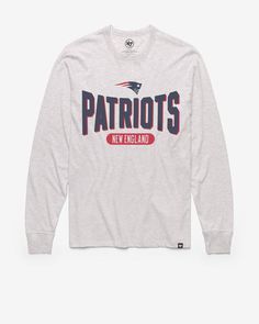 NEW ENGLAND PATRIOTS OUTSTRETCH '47 FRANKLIN LONG SLEEVE TEE Nfl Apparel, Nfl Outfits, Arizona Coyotes, Winnipeg Jets, Nfl Arizona Cardinals, Calgary Flames, Florida Panthers, Vancouver Canucks, Miami Marlins