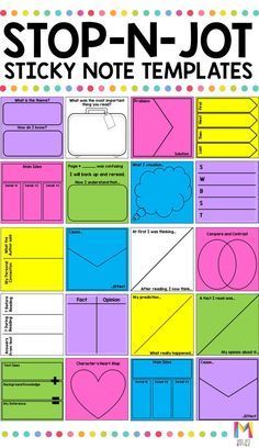 a poster with the words stop n - jot sticky note templates