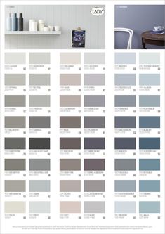 the color scheme for this room is gray and white, with different shades to choose from