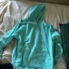 Says Small But Also Fits Like A Medium. Never Worn Nike Hoodie Outfit, Teal Hoodie, Nike Club Fleece, Teal Nikes, Nike Sweaters, Cat Room, Hoodie Outfit, Blue Nike, Blue Hoodie