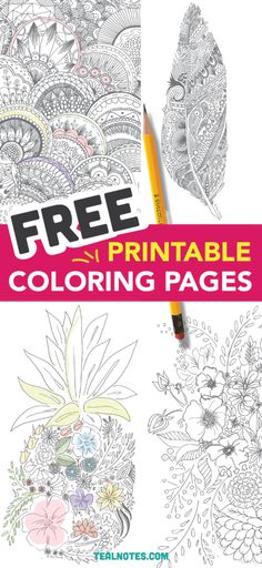 the free printable coloring page for adults and children with flowers, leaves and butterflies