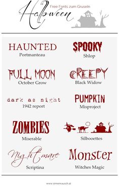 some type of font and numbers for halloween