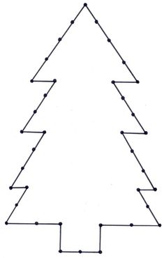 a drawing of a christmas tree made out of lines and dots on a white background