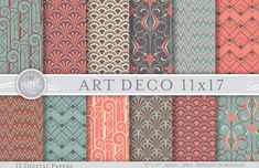 an assortment of different patterns and colors for the deco vintage wallpapers in various styles