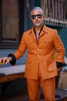 Collection : 2024/2025 spring/summer🔆Product : Tyler Slim Fit Special Designed Tile Suits Color: Tile Available Size : 46-48-50-52-54-56Material Content: %55 Cotton %45 Polyester Tailored Suits For Men, Bespoke Jacket, Orange Suit, Autumn Coat, Designer Jacket, Suits Clothing, Fall Coat, Blazer Vest