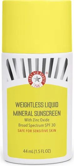 Free shipping on orders over $89. Shop First Aid Beauty First Aid Beauty Weightless Liquid Mineral Sunscreen with Zinc Oxide SPF 30 at Nordstromrack.com. What it is: A luxuriously lightweight mineral sunscreen with an ultrasheer tint that blends seamlessly into skin for a satin finish. Licorice Root Extract, Zinc Oxide, First Aid Beauty, Licorice Root, Mineral Sunscreen, Iron Oxide, First Aid, Active Ingredient, Satin Finish