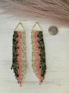 Rainbow Trout Earrings - Etsy Adjustable Triangle Beaded Earrings, Bohemian Triangle Jewelry With Dangling Beads, Bohemian Triangle Beaded Earrings, Adjustable Triangle Beaded Jewelry, Adjustable Triangular Beaded Jewelry, Supervisor Gifts, Rainbow Trout, Native American Fashion, Beading Projects