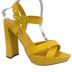 FASHION NOVA Neon Yellow Patent Leather Platform Sandals Heels Features:  Pointed open toe Buckle 4" high block heel Size 9 M Excellent condition with no wear visible above the sole ALWAYS HAPPY TO COMBINE SHIPPING! Due to the many variations in monitors and browsers, colors may not appear the same on every monitor. Payment is expected within 3 days. Shipping will be combined and discounted on items purchased the same day. International bidders are responsible for all duties and taxes imposed by Neon Shoes, Leather Platform Sandals, Platform Sandals Heels, Neon Yellow, Platform Sandals, Wedge Heels, Shoes Women Heels, Patent Leather, Block Heels