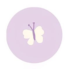 a white and purple butterfly on a light purple circle with the word love written in it