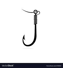 fishing hook icon on white background