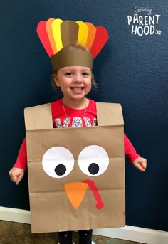 Paper Bag Turkey Craft, Paper Bag Turkey, Thanksgiving Activities Preschool, Thanksgiving Crafts For Toddlers, Turkey Costume, Thanksgiving Crafts Preschool, Thanksgiving School, Easy Thanksgiving Crafts, November Crafts