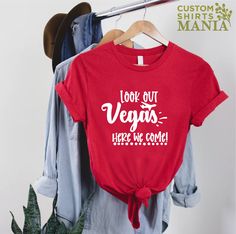 "Vegas Vacation T-shirt, Vegas Trip 2023, Vacation Shirt,Traveler Gift,Womens Travel Shirt, Las Vegas Shirt, Family Vacation Tee,Vegas Squad Shirt,Trip Shirt,Girls Trip Shirt,Friends Vacation Tee, Vacation 2023,Vacay Mode Shirt  ----- How To Order ----- 1-) Please, check and review all the photos. 2-) Choose your t-shirt size and color. *Different styles of shirts may have different shades of same color choice due to different manufacturer brands. *For this reason, we recommend you to match shirts from the same styles if you want precisely matching colors (ex. Unisex, V-necks, Toddler, etc.). 3-) Click add to cart. You can go back to add more shirts. 4-)Click \"Proceed to check out\". 5-)When you check out, you can add a note to seller for any request. ----- Unisex Shirts ----- * Unisex t Friend Vacation, Vegas Bachelorette, Vegas Vacation