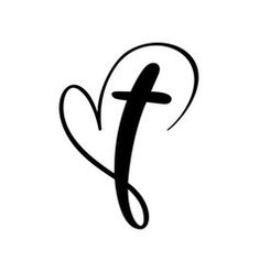 the letter f is in the shape of a heart