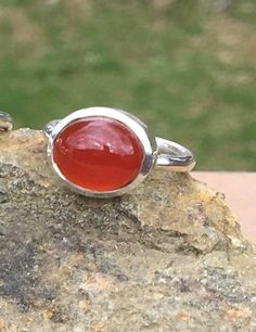 Sterling Silver Carnelian ring Minimalist Ring Size 4 3/4 Size 5 Size 7 Gift Ruby Cabochon Ring, Nickel-free Oval Stackable Rings As Gift, Unique Oval Stackable Rings As A Gift, Unique Oval Stackable Rings Gift, Carnelian Ruby Ring With Oval Cabochon For Gift, Silver Carnelian Ring As A Gift, Spiritual Oval Cabochon Ring Gift, Silver Carnelian Rings For Gift, Carnelian Orange Rings For Gifts