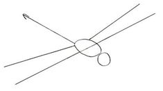 a drawing of two intersecting lines with an arrow pointing to the opposite direction and one line going through it