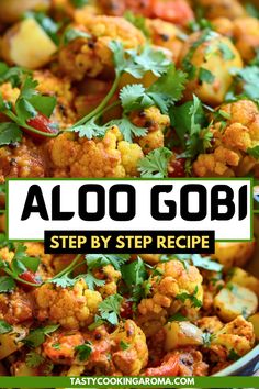 aloo gobi recipe with text overlay