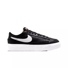 Nike Blazer Low Platform "Black/White" Women\'s Shoe View 1 Classic Basketball Shoes With Gum Sole And Round Toe, Classic Basketball Shoes With Vulcanized White Sole, Classic Mid-top Basketball Shoes With Contrast Sole, Classic Black Platform Sneakers With Contrast Sole, Nike Classic Low-top Skate Shoes, Classic Nike Low-top Skate Shoes, Classic Nike Skate Shoes With White Sole, Classic Low-top Basketball Shoes With Vulcanized Sole, Classic Black Low-top Platform Sneakers