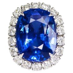 *GIA 18K 10.26 ct Royal Blue Sapphire&Diamonds Antique Art Deco Engagement Ring* GIA-Certified natural royal blue sapphire as the center stone weighing 10.26 ct set on the 18K white gold halo design band with natural FG VS diamonds weighing 1.47 ct. The ring is modern and elegant suitable for wearing on every important occasion and every day. Main Stone Variety: Natural Sapphire Shape: Cushion Cut Weight: 10.26 Carat Color: Blue Treatment: Normal Heated Side Stone Variety: Natural Diamond Shape: Antique Engagement Ring Art Deco, Halo Design, Blue Sapphire Diamond, Art Deco Engagement, Vs Diamond, Gold Halo, Art Deco Engagement Ring, Antique Art Deco, Natural Sapphire