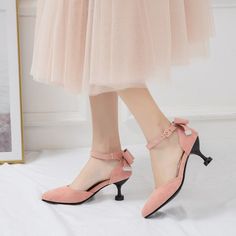 Gender: For Women Style: Fashion,KoreanOccasion: Casual,Party/Club,Office/CareerHeel Height: 6.5cmPlatform Height: 1cmSeason: Spring,Summer,Fall/Autumn,WinterPackage Contents: 1 x Shoes (Pair)Size Guide:28 = foot length 18.5-19cm (Foot width=6.5-7cm)29 = foot length 19-19.5cm (Foot width=7cm)30 = foot length 19.5-20cm (Foot width=7-7.5cm)31 = foot length 20-20.5cm (Foot width=7.5cm)32 = foot length 20.5-21cm (Foot width=7.5-8cm)33 = foot length 21-21.5cm (Foot width=8cm)34 = foot length 21.5-22c Wedge Wedding Shoes, Women High Heels, Wedding Shoes Flats, Butterfly Knot, Spool Heel, Ankle Strap Wedges, Point Shoes, Vintage Suede, Stiletto Sandals