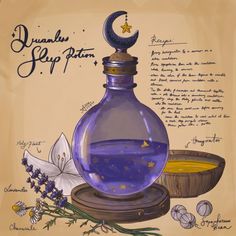 Witch Making Potion Drawing, Magic Potions Aesthetic, Fantasy Potions Ideas, Hogwarts Herbology Aesthetic, Witch Brewing Potion Art, Magic Book Concept Art, Witch Potion Recipe, Grimoire Ideas Cover, Potion Bottle Art