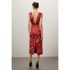 Red floral jacquard (55% Polyester, 30% Acetate, 9% Silk, 6% Nylon). A-line. Sleeveless. Crewneck. Back zipper closure. 55.5" from shoulder to hemline. Made in the Usa. Floral Print Sleeveless Midi Dress For Gala, Sleeveless Floral Print Midi Dress For Gala, Red Floral Print Midi Dress For Evening, Red Silk Midi Dress With Floral Print, Red Sleeveless Silk Midi Dress, Silk Dresses, Floral Gown, Dresses Floral, Rent The Runway