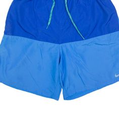 Item is in good used condition. >Size: XL >Waist Size: 30" >Inside Leg: 8" >Rise: 13.5" >Hem: 13.5" Sporty Blue Swim Trunks With Built-in Shorts, Blue Swim Trunks With Built-in Shorts For Sports, Blue Nylon Swim Trunks For Workout, Blue Summer Activewear For Streetwear, Blue Short Swim Trunks For Sports, Blue Nylon Swim Trunks For Sports, Blue Go-dry Activewear For Streetwear, Blue Swim Trunks With Pockets For Sports, Blue Sportswear Athletic Shorts