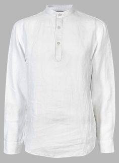 An effortless style asset, the chinese collar linen shirt will make the ideal addition to your summer wardrobe.  Add a touch of luxury to your wardrobe with our linen shirts.  Shirts made of these fabrics are sold at a very premium price at High-End fashion boutique  Crisp All Natural Fabric Linen, Natural Fabrics are always better than Man-Made Polyester fabrics, they are more comfortable and adapt to the body shape very well.   Fabric - 100% Linen/Ramie 
 
 Made To Your Measurements Elegant Linen Shirt With Placket, Elegant White Linen Shirt, White Linen Tops With Placket, Linen Shirt With Placket, Classic Summer Shirt With Stand Collar, White Linen Shirt With Buttons, Linen Henley Neckline Tops For Summer, Linen Tops With Henley Neckline For Summer, Summer Linen Tops With Henley Neckline