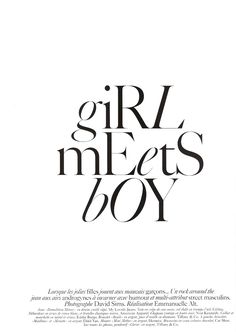 a black and white poster with the words girl meets boy written in cursive font