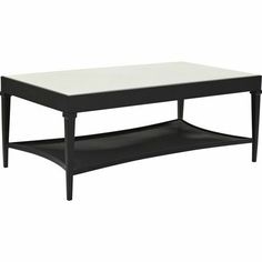 a black coffee table with a white top