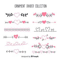 hand drawn valentine's day divider collection