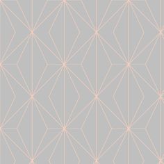 a gray and pink geometric wallpaper with lines in the shape of squares on it