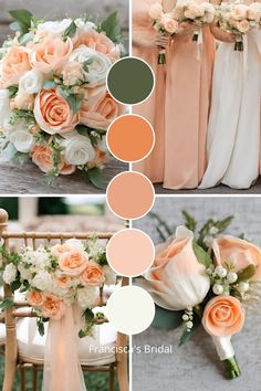 peach and green wedding color palettes