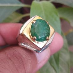 Description: Main Stone: Emerald Color: Green Stone Weight: Around 5 Carats Custom Order: Yes, Customize order also available. Style: Turkish Stone Country Origin: Sawat Pakistan Type: Natural, Unheated Untreated Shipping: Free Shipping Worldwide Shipping Courier: FedEx Will be Shipped Via FedEx Intl Priority Service. No Custom duty will be charged by our customers. Please order now with confidence. Your order will reach you with a gift box. Customer Policy: Your satisfaction is our priority. We Unique Hallmarked Emerald Ring In Sterling Silver, Unique Oval Emerald Ring With Polished Finish, Silver Emerald Ring With Polished Finish As Gift, Silver Emerald Ring With Polished Finish, Unique Emerald Ring Stamped 925 For Anniversary, Unique Hallmarked Emerald Ring For Anniversary, Handmade Classic Emerald Ring For Anniversary, Unique Emerald Anniversary Ring, Oval Emerald Ring With Polished Finish